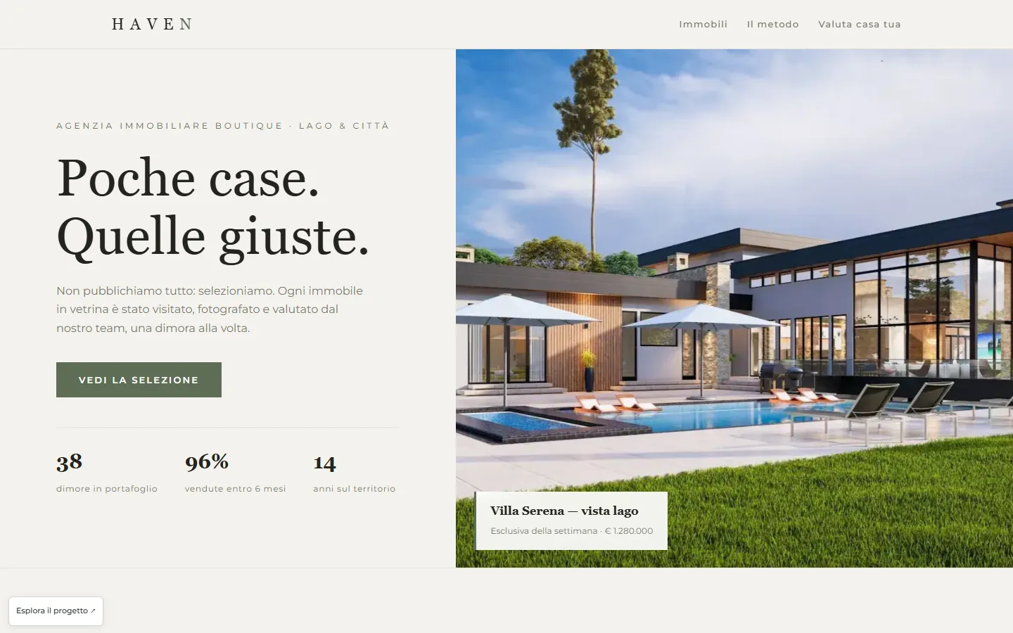 Interfaccia del progetto Haven