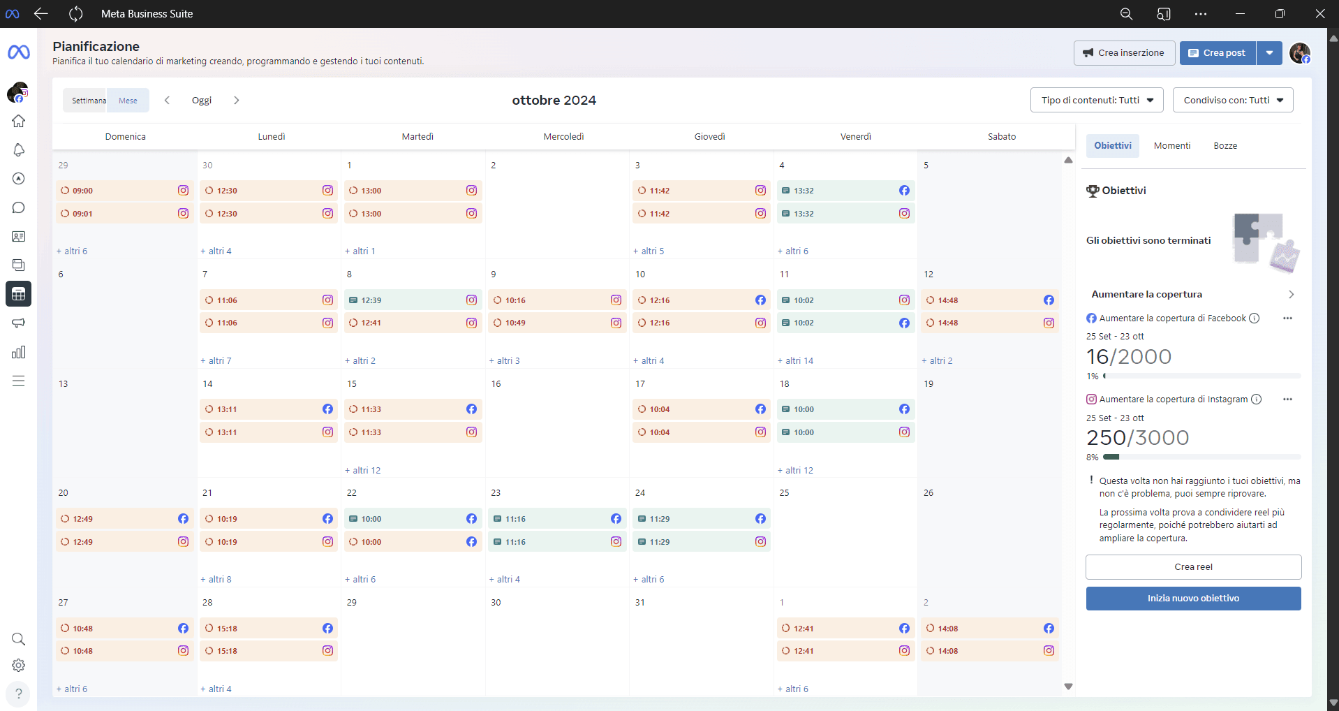 Gestione pubblicazioni tramite Meta Business Suite