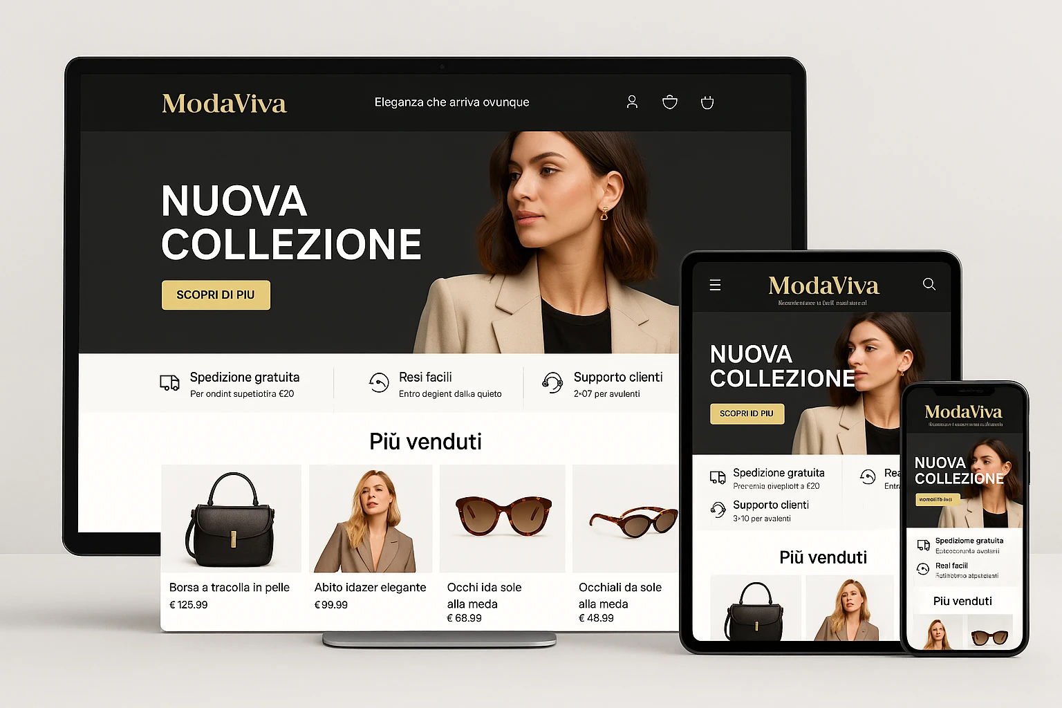 Mockup responsive E-commerce Modaviva Mockup responsive E-commerce Modaviva