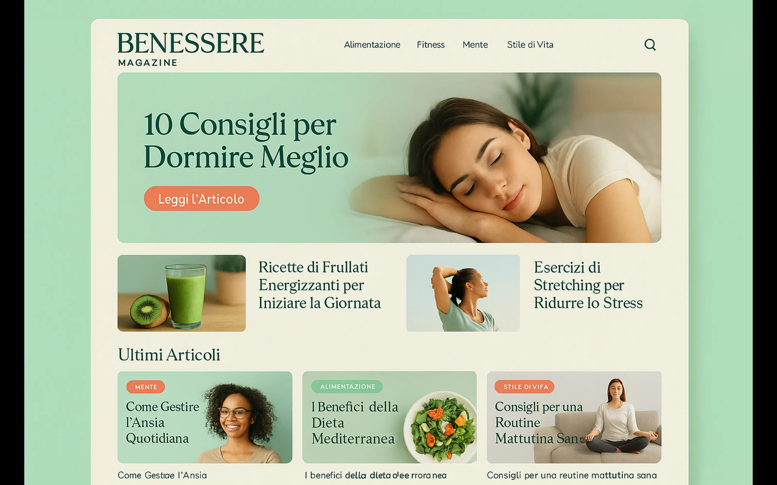Progetto magazine salute Magazine salute, blog ottimizzato SEO